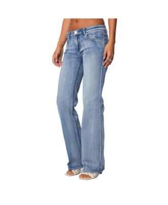 Edikted Womens Boot Cut Washed Low Rise Jeans - Macy's