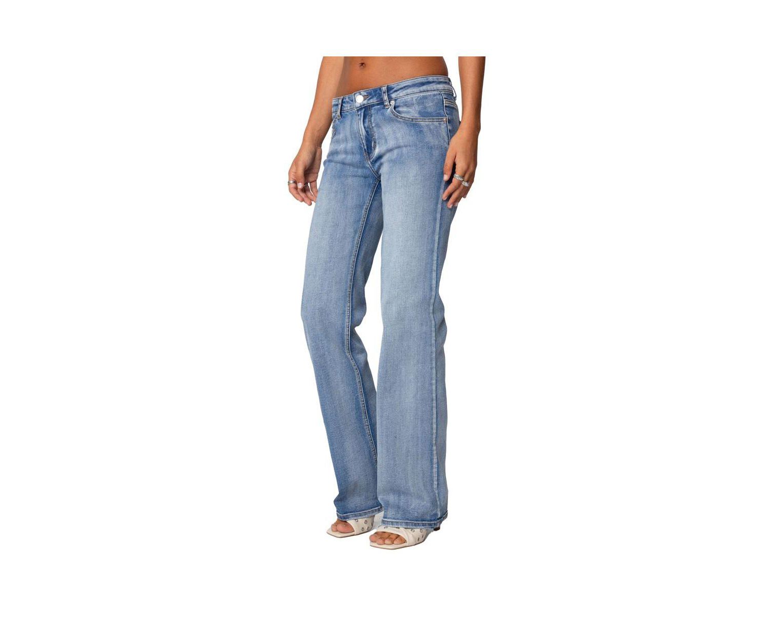 Women's Boot Cut Washed Low Rise Jeans