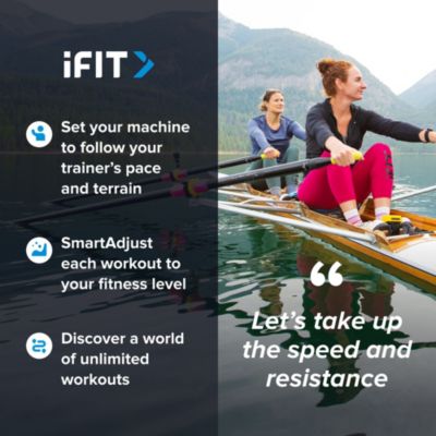 RW600 iFIT-enabled Rower with 7 inch Pivoting Touchscreen and SpaceSaver Design