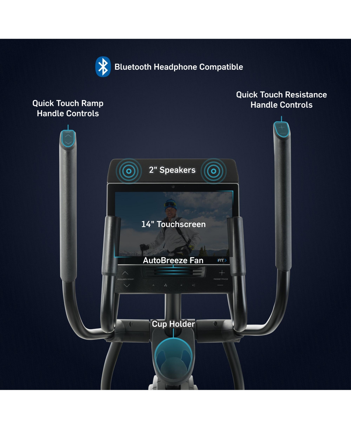 NordicTrack AirGlide iFIT-enabled Elliptical for Low-Impact Cardio Workouts with inch Tilting Touchscreen