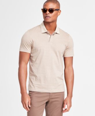 Alfani - Men's Corner Regular-Fit Geo-Print Mercerized Polo Shirt