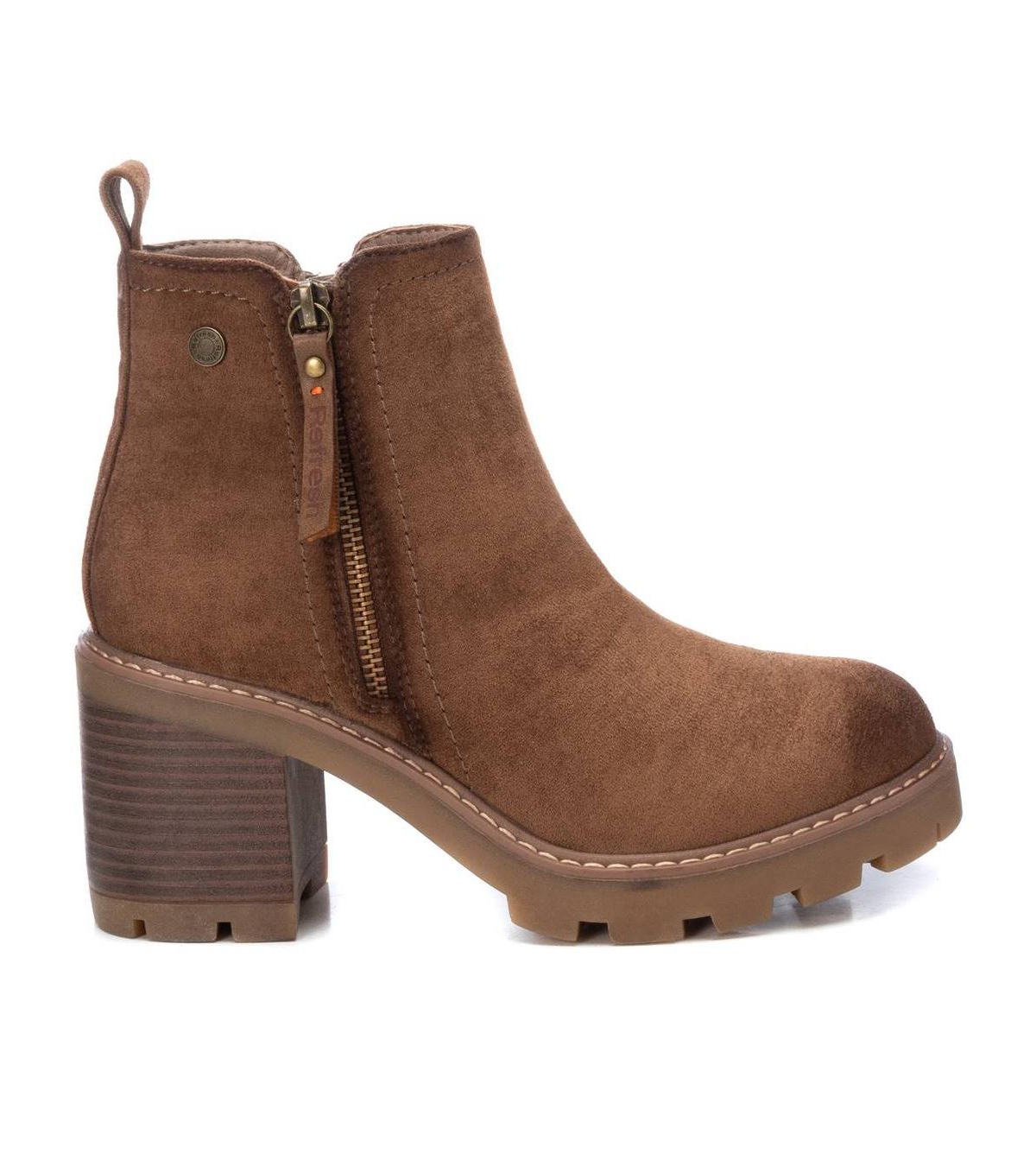 Women's Casual Suede Booties By - Camel