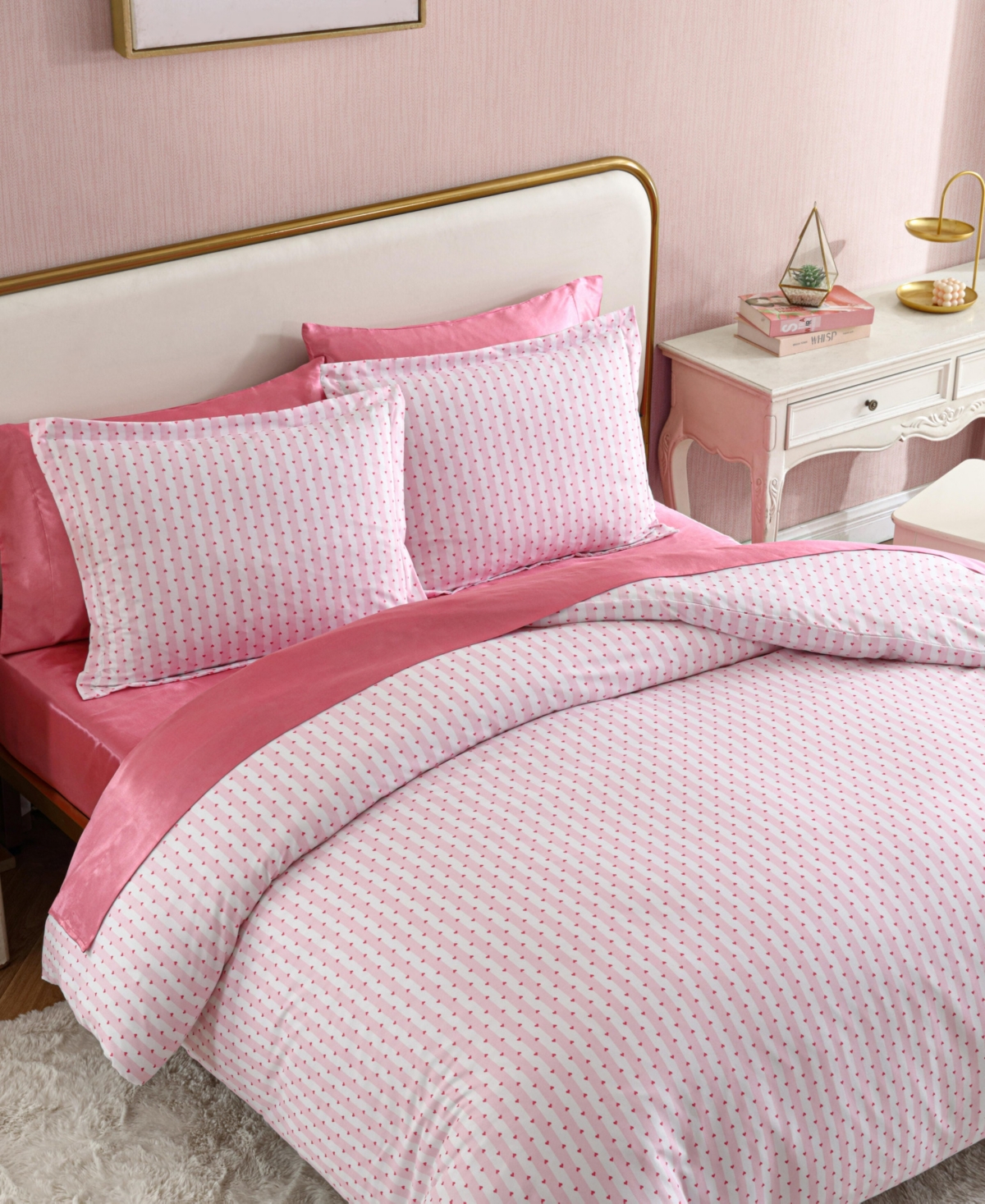 Betsey Johnson Wonderland Stripe Reversible -Pc. Duvet Cover Set