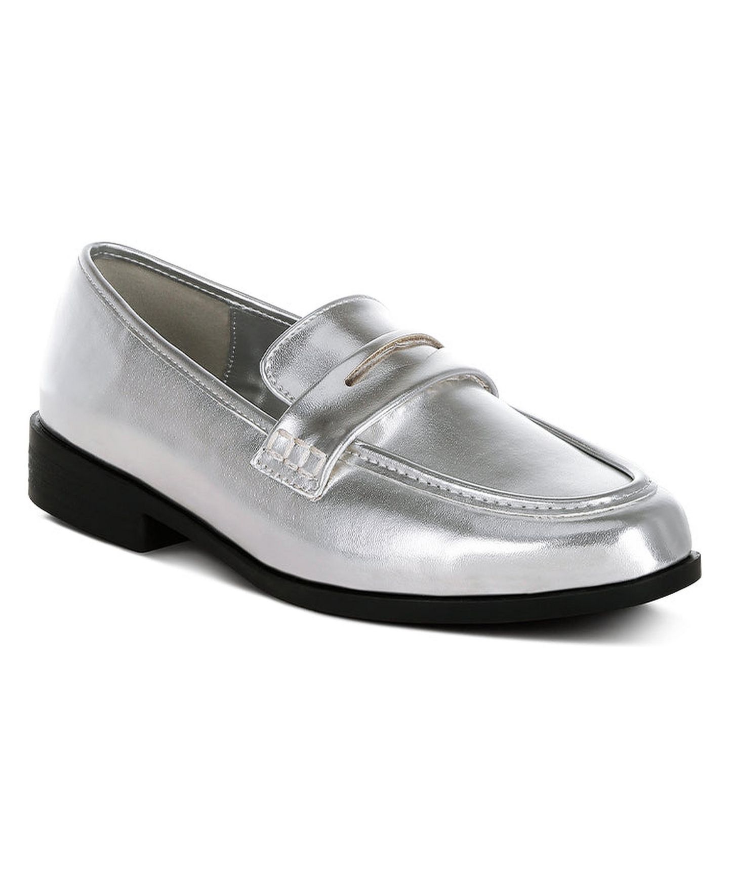 Женские туфли London Rag Rugle Metallic Faux Leather Flat, цвет: Серебряный — фото 8