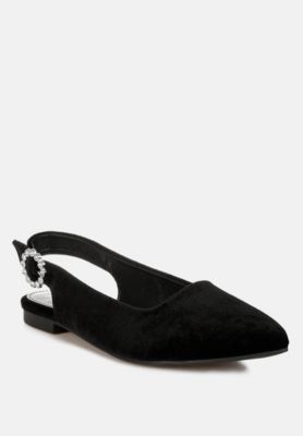Womens Dolan Velvet Slingback Flats Sandals