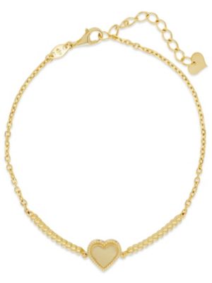 Sweet Heart Chain Bracelet in 14K Gold, 6.5 in adj to 7.5 in, approx. 3.3 grams