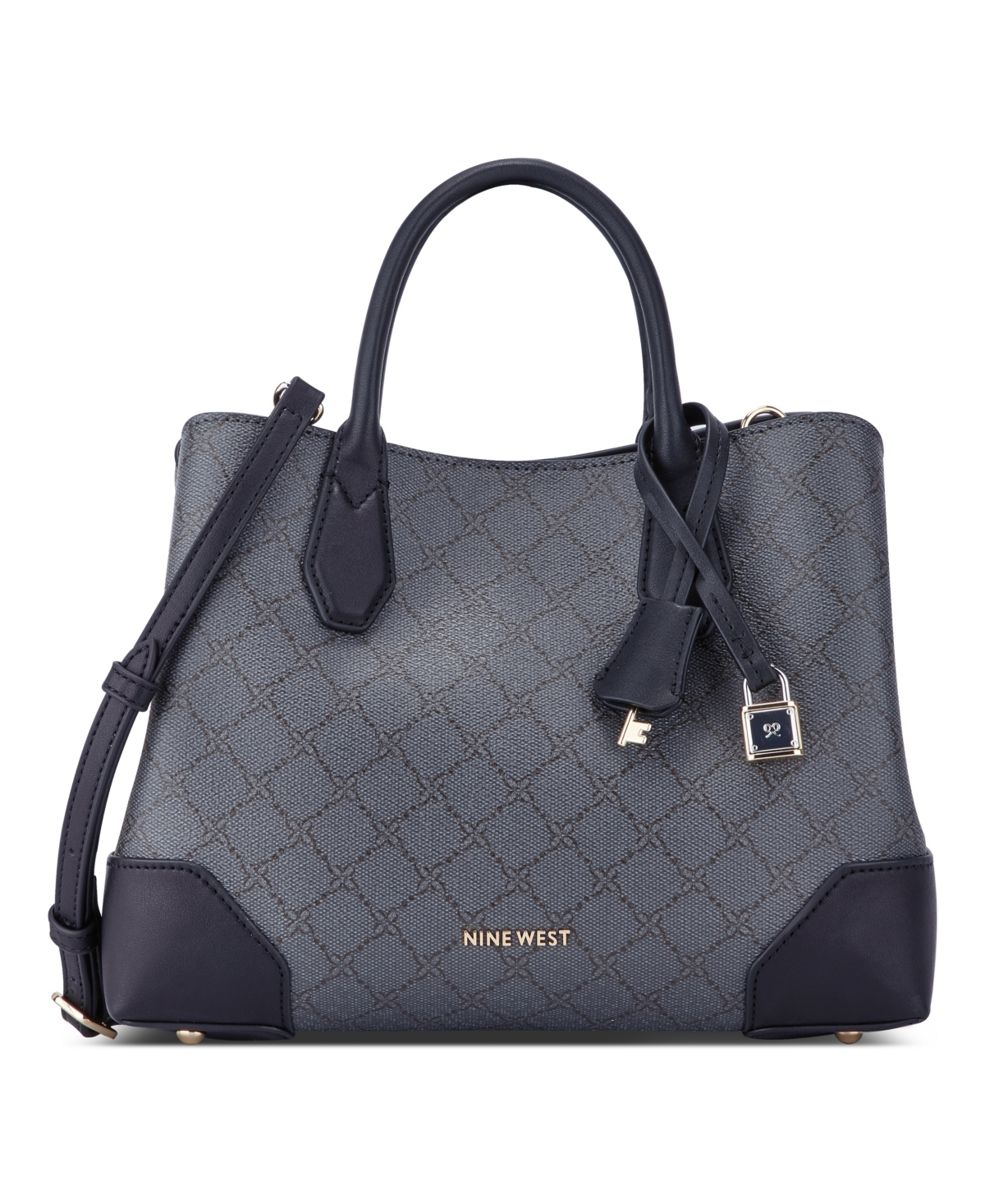 Nine West Women's Brooklyn Satchel Bag In Onyx Logo