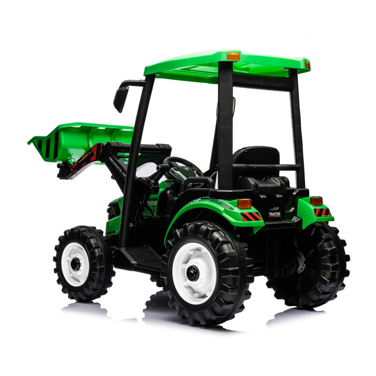 Streamdale Furniture Pedal Tractors with Working Loader and Backhoe Digger, Kids' Ride on Car Toys 24V Battery Powered Electric Vehicles with Trailer