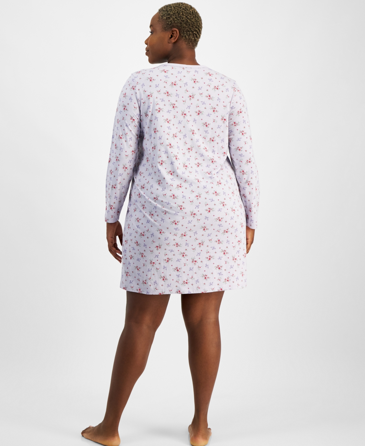 CHARTER CLUB PLUS SIZE COTTON HENLEY SLEEPSHIRT, EXCLUSIVELY AT MACY'S 