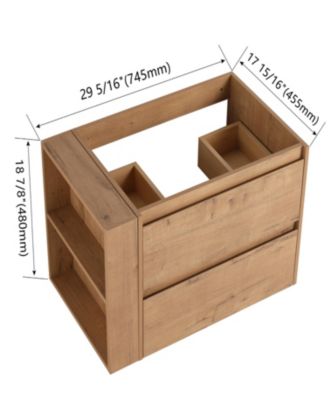 30" Wall Mounting Bathroom Vanity, Soft Close Drawer(Only Vanity, Without Basin)
