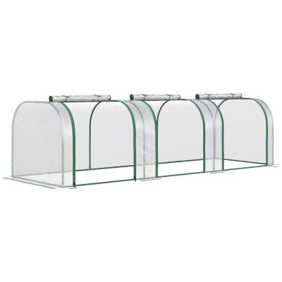 10' x 3' x 2.5' Mini Greenhouse, Portable Tunnel Green House with Roll-Up Zippered Doors, UV Waterproof Cover, Steel Frame, Clear