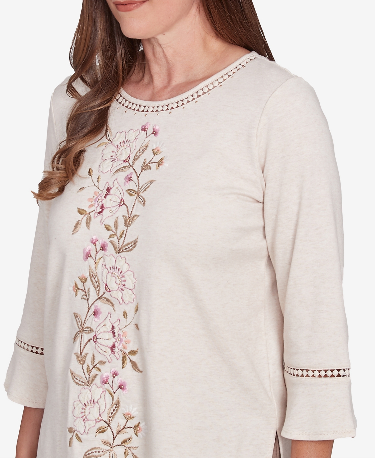 Alfred Dunner Petite Telluride Telluride Center Embroidered Floral Top