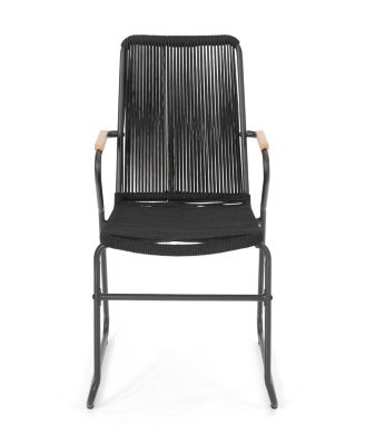 Modern Rope Weave Outdoor Chairs With Iron Frames