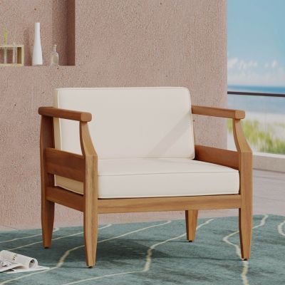 Streamdale Acacia Wood Outdoor Club Chair with Cushions