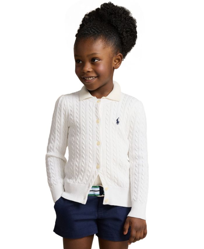 Polo Ralph Lauren Toddler Little Girls Cable Knit Cotton Cardigan