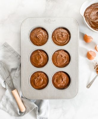 Non-Stick Aluminum 6-Well 15" x 11" Brownie Bowl Pan