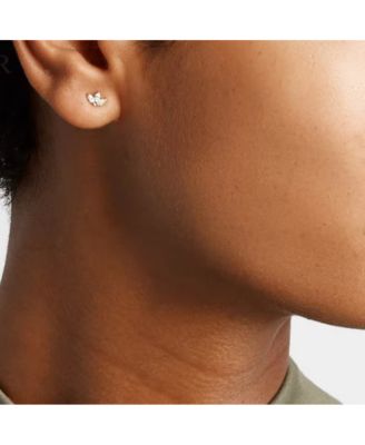 18K Gold Plated Sterling Silver Golden Blossom Studs with Cubic Zirconia