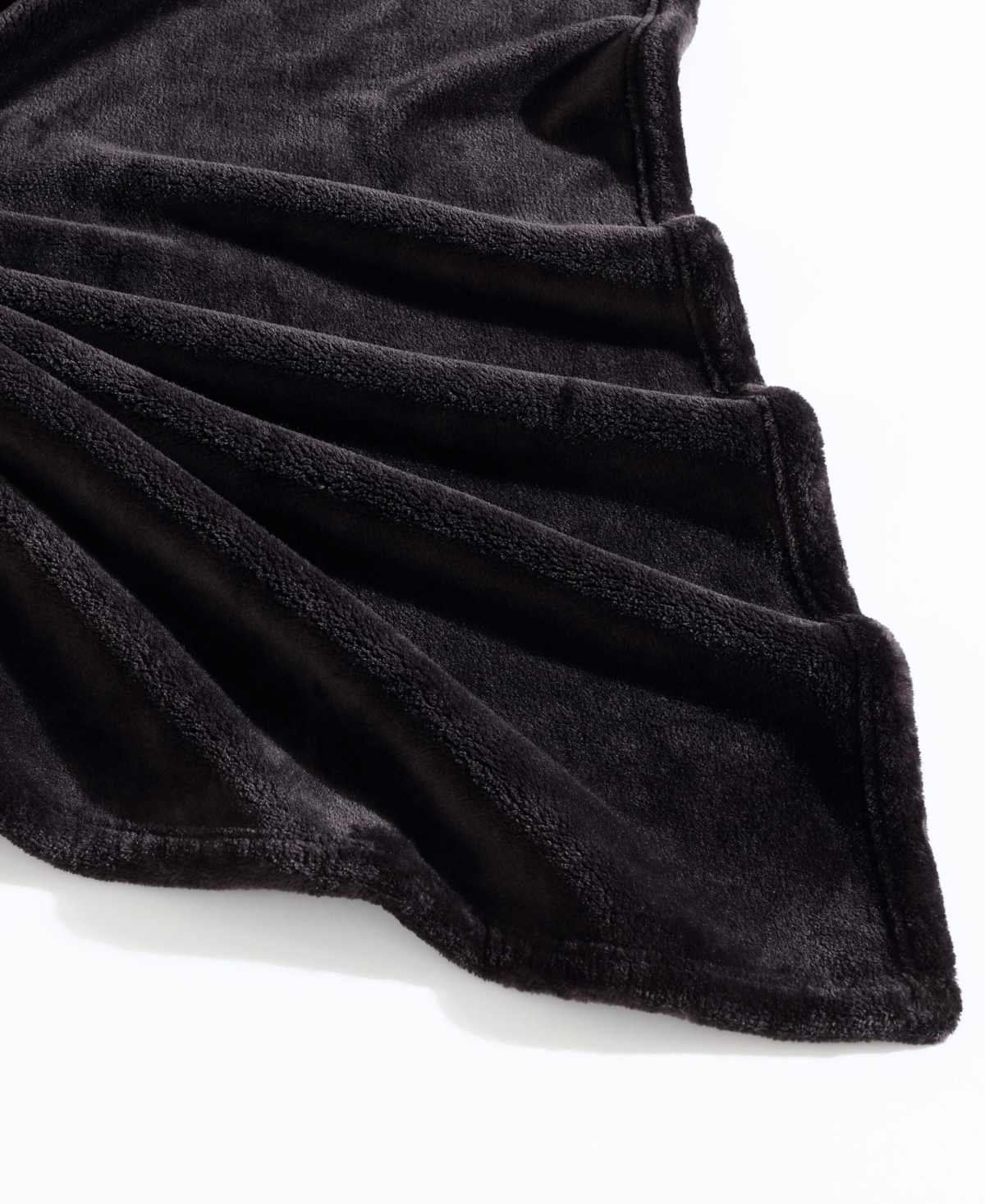 Eddie Bauer Solid Ultra Lux Plush Reversible Throw, 60" X 50" In Black