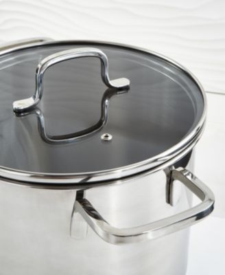 DiNA Helix Recycled 18/10 Stainless Steel 10" Stockpot 7qt., Glass Lid