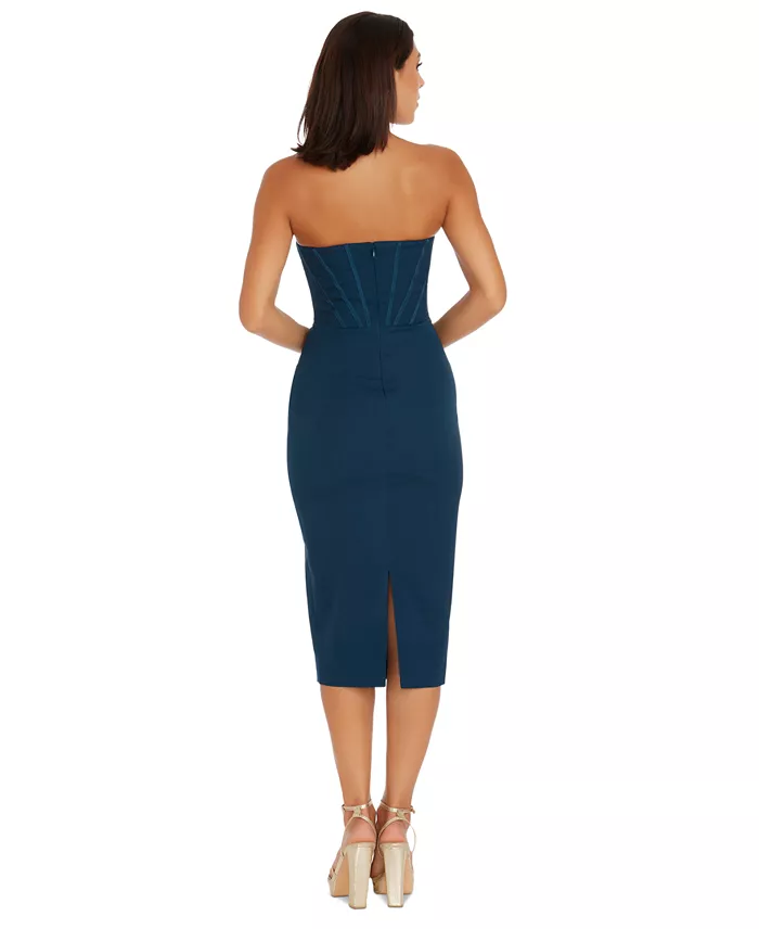 Women's Corset Strapless Midi Dress - thumbnail 6