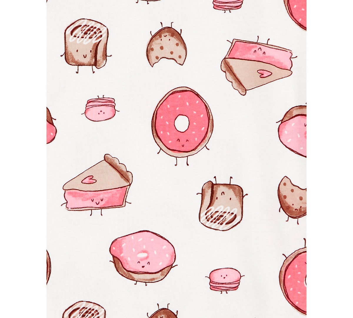Carter's Little & Big Girls Donut Wake Me Up 100% Snug-Fit Cotton Pajamas, 4 Piece Set -White