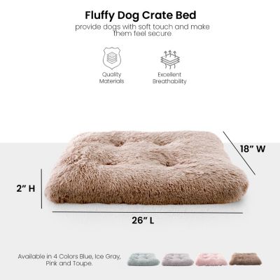 Pet Bed Mat, Plush Eyelash Faux Fur Calming Blanket Carpet Rug Mattress for Cats and Dogs in Tufted Design