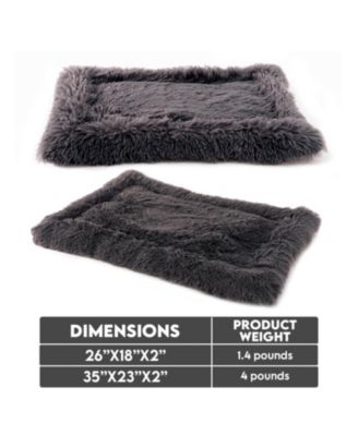 Pet Bed Mat, Plush Eyelash Faux Fur Calming Blanket Carpet Rug Mattress for Cats and Dogs inBordered Design