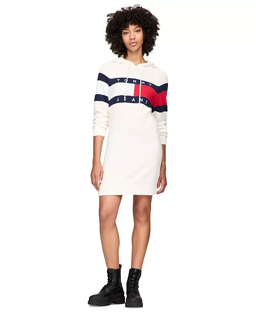 women's logo hoodie sweater dress