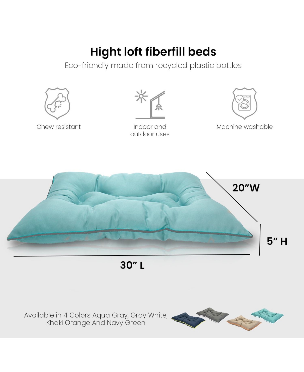 Co-Pilot Waterproof Dog Bed, Chew Proof Pet Bed, Durable Outdoor Mat for Dogs, Heavy Duty, Ideal for Travel