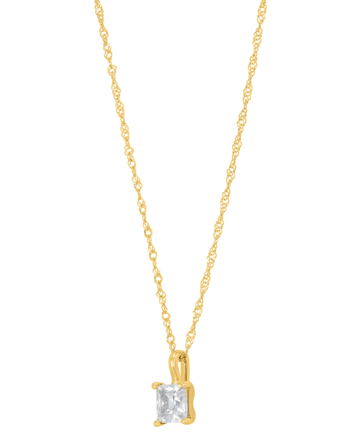 Macy's Diamond Princess Solitaire 18" Pendant Necklace (3/8 Ct. T.w.) In 14k Gold In Yellow Gold