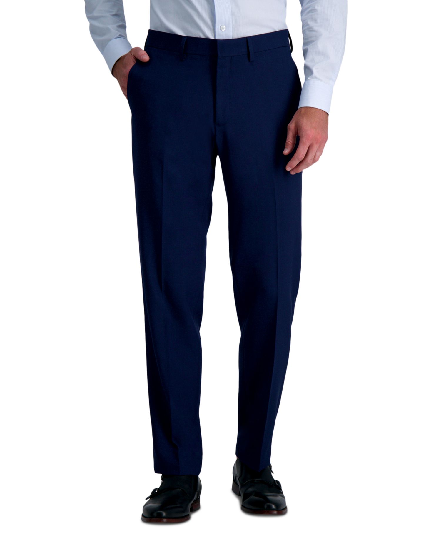 Men’s Premium Comfort Straight-Fit 4-Way Stretch Wrinkle-Free Flat-Front Dress Pants