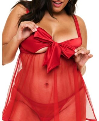 Plus Size Bessima Babydoll & G-String Set Lingerie