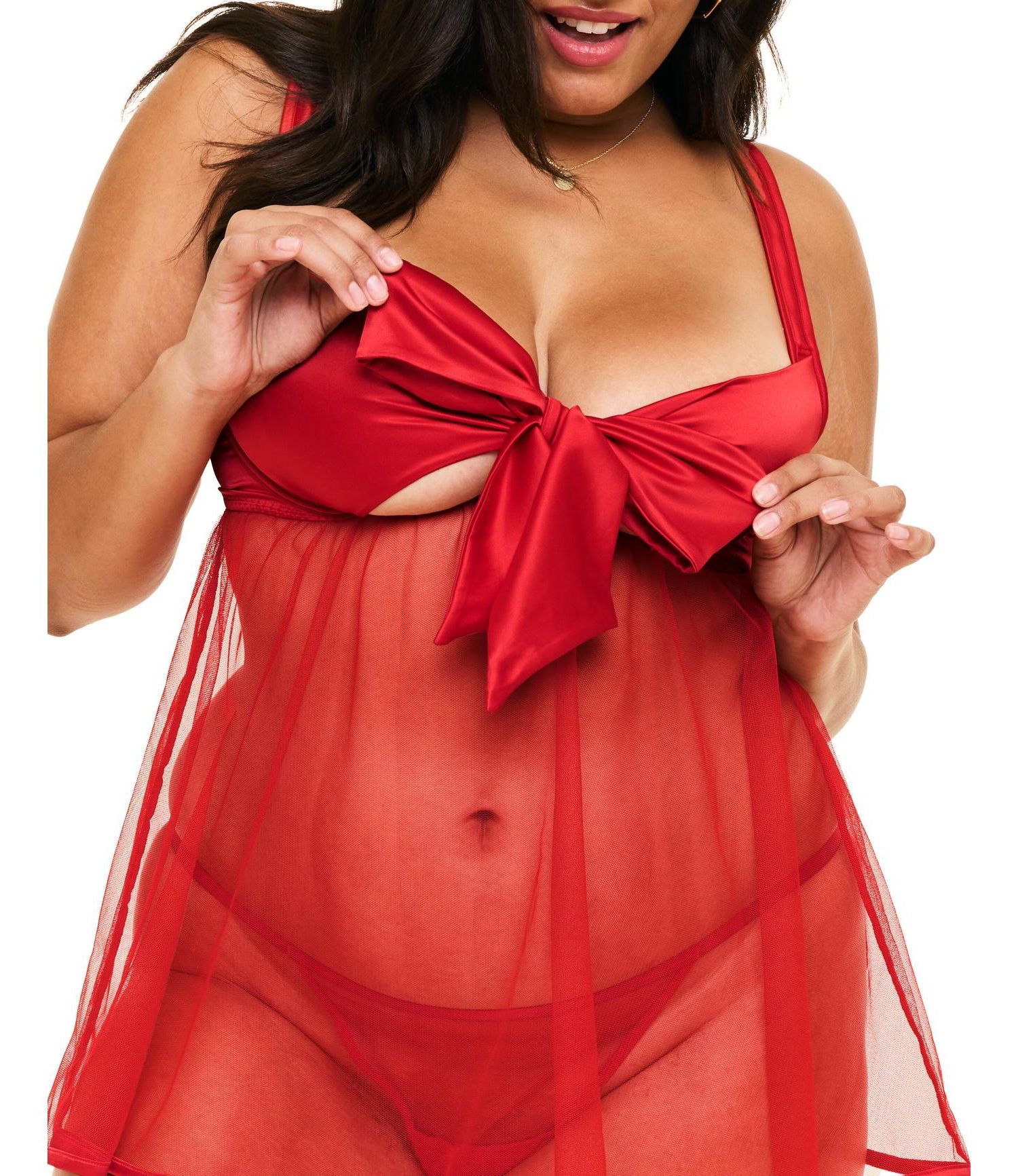 Plus Size Bessima Babydoll and G-String Set Lingerie