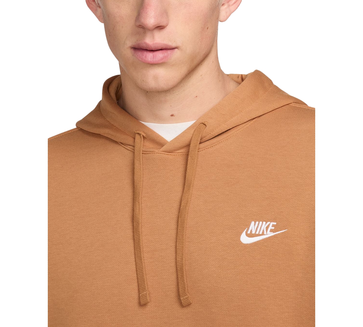 Nike Men's Sportswear Club Fleece Pullover Hoodie -flax/white