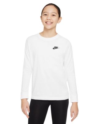 Boys and Girls Sportswear Logo Embroidered Long-Sleeve T-Shirt 