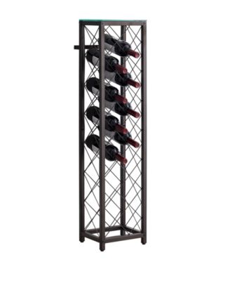 Narenda Freestanding Floor Wine Rack Storage Tower, Pewter