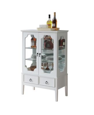 Curio Storage Cabinet with Glass Shelves, Drawers and Doors – Display Sideboard for Living Room, Dining Room, Kitchen