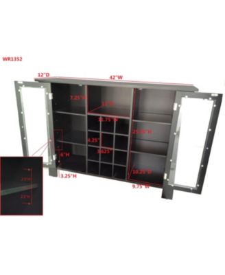 Matanuska Wood Buffet Bar Cabinet with Wine Storage (Black)