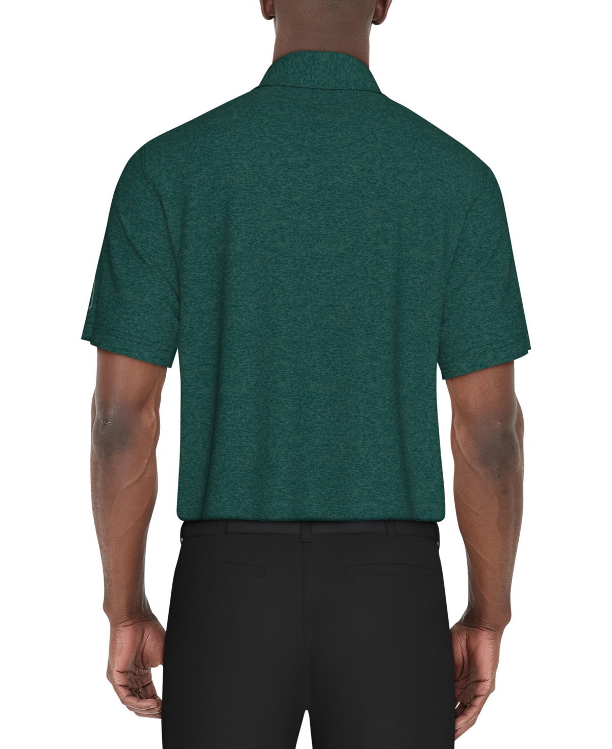 Pga Tour Men's Short Sleeve Heathered Argyle Performance Polo Shirt