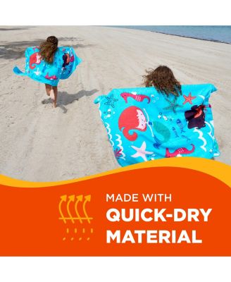 Printed Beach Towel Set - Oversized Beach Towel for Kids - Quick-Dry & Soft Cotton Towel with Printed Design - Luxury Towel for Swimming - 30" x 60", Magical Unicorn (2 Pack)