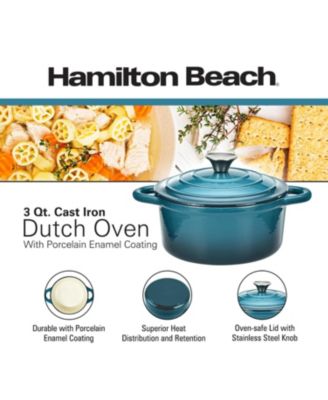 Enameled Cast Iron Dutch Oven Gray (3-Quart) | Cream Enamel Coating Dutch Oven Pot with Lid | Cast Iron Dutch Oven with Even Heat Distribution | Easy Grip to Handles & Multipurpose
