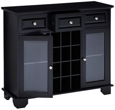 Buffet Server Sideboard Cabinet with Wine Storage, Black