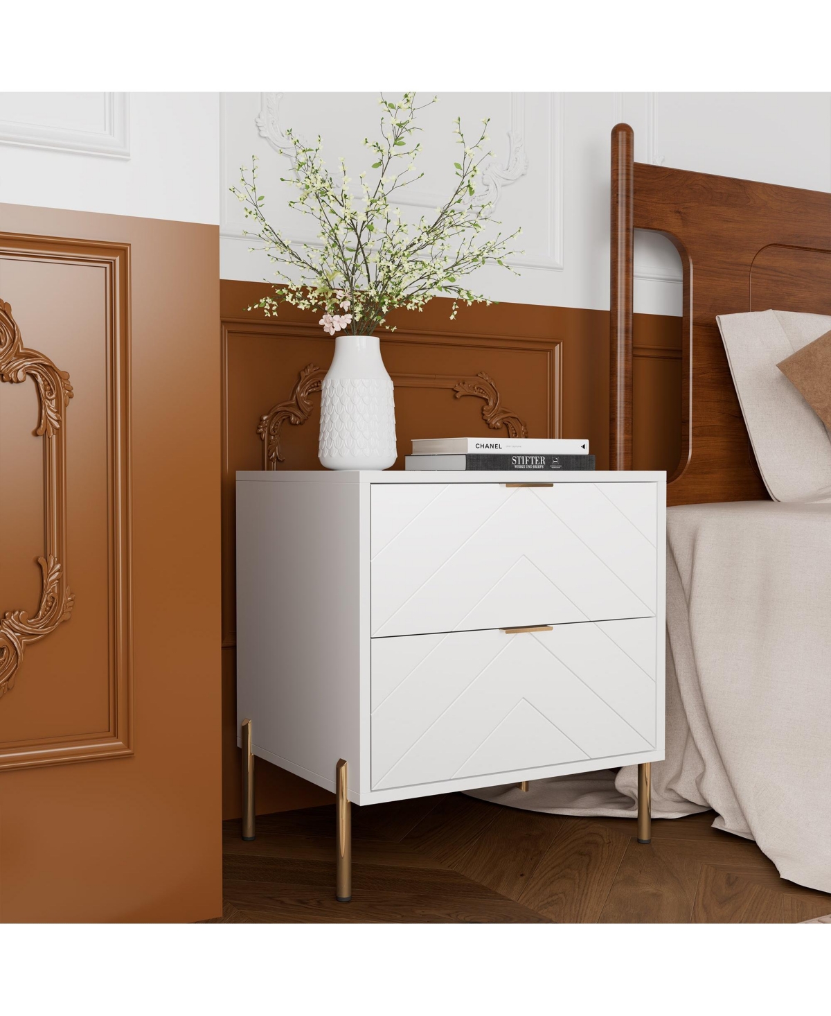 Boyel Living 2-Drawer Nightstand With Elegant Design