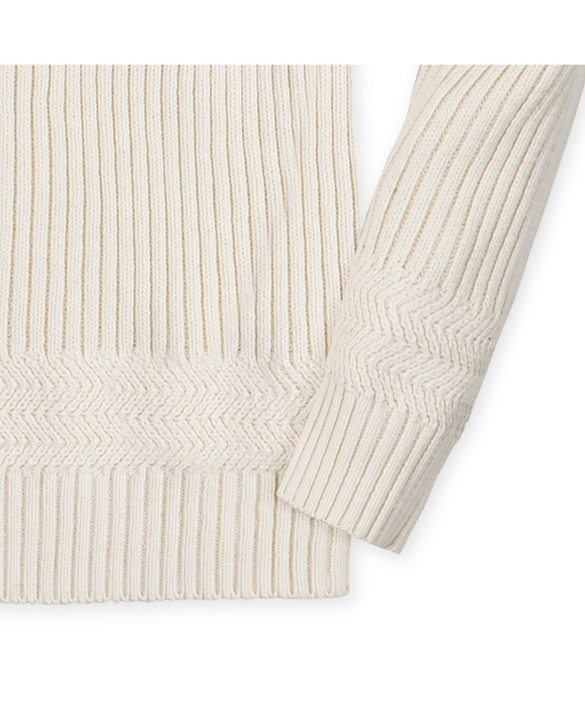 Hope & Henry Baby Boys Organic Long Sleeve Herringbone Detail Crew Neck Pullover Sweater