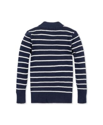 Baby Girls Long Sleeve Mock Neck Sweater with Gold Buttons