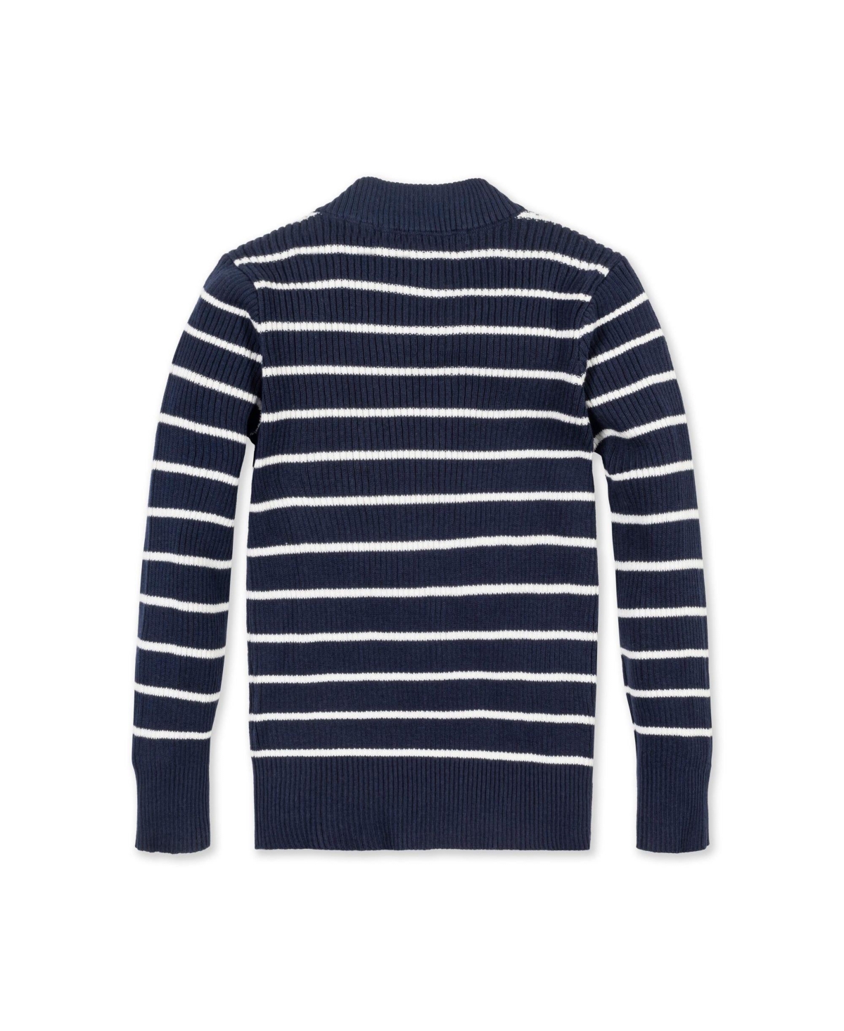 Hope & Henry Baby Girls Organic Long Sleeve Mock Neck Sweater with Gold Buttons