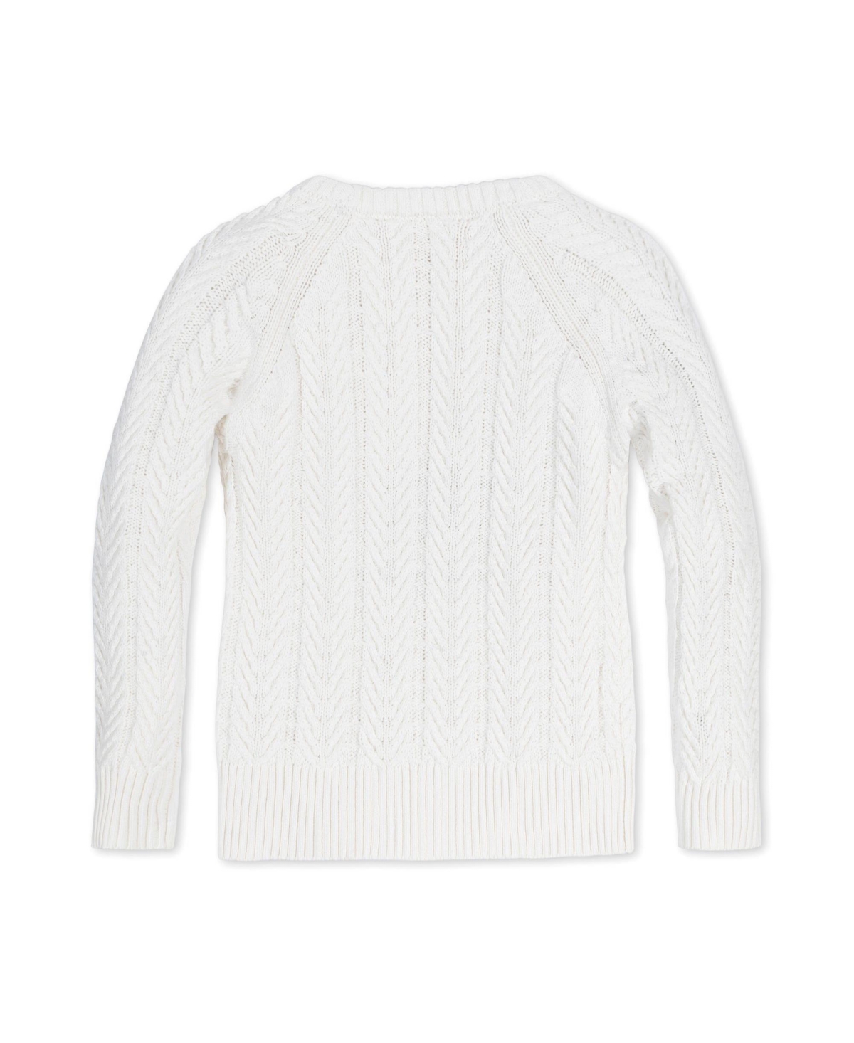 Hope & Henry Baby Girls Organic Long Sleeve Raglan Cable Sweater