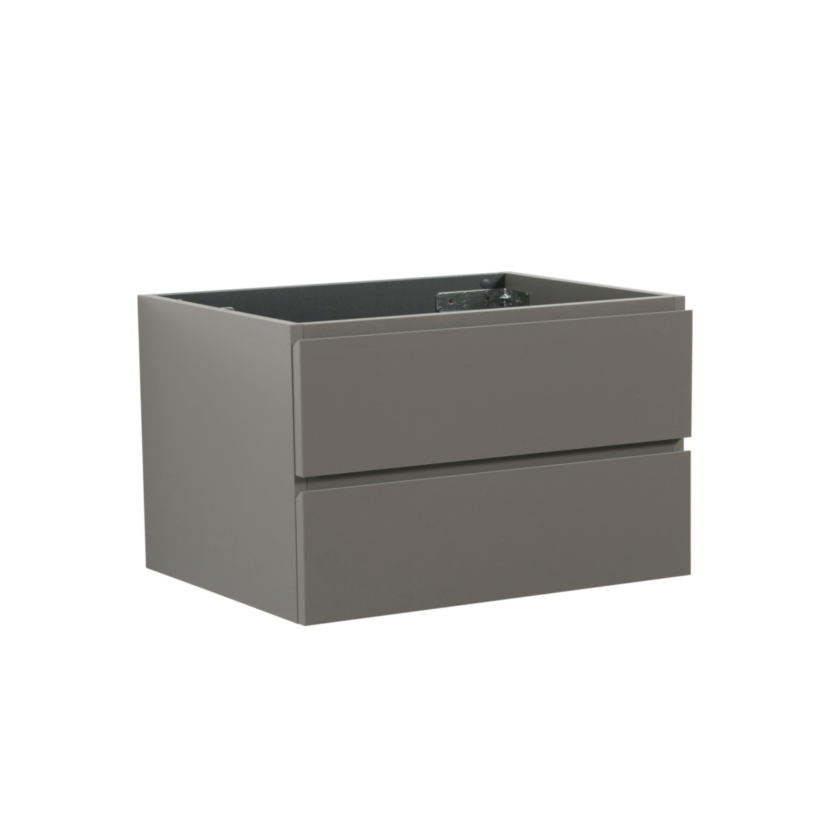 Wall mount cabinet Without basin, Gray color, With two drawers, Pre-assembled