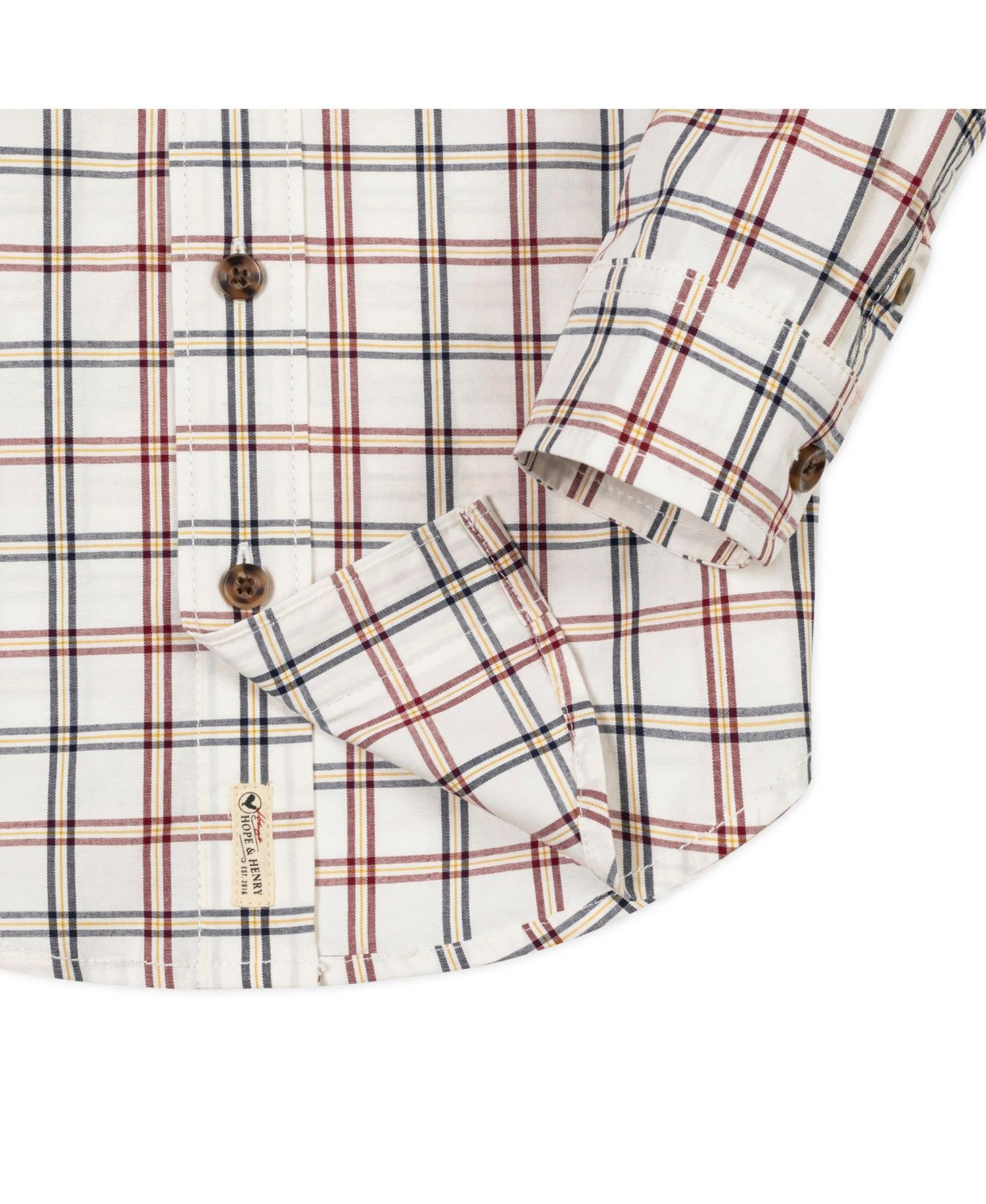 Hope and Henry Boys' Stretch Poplin Long Sleeve Button Down Shirt