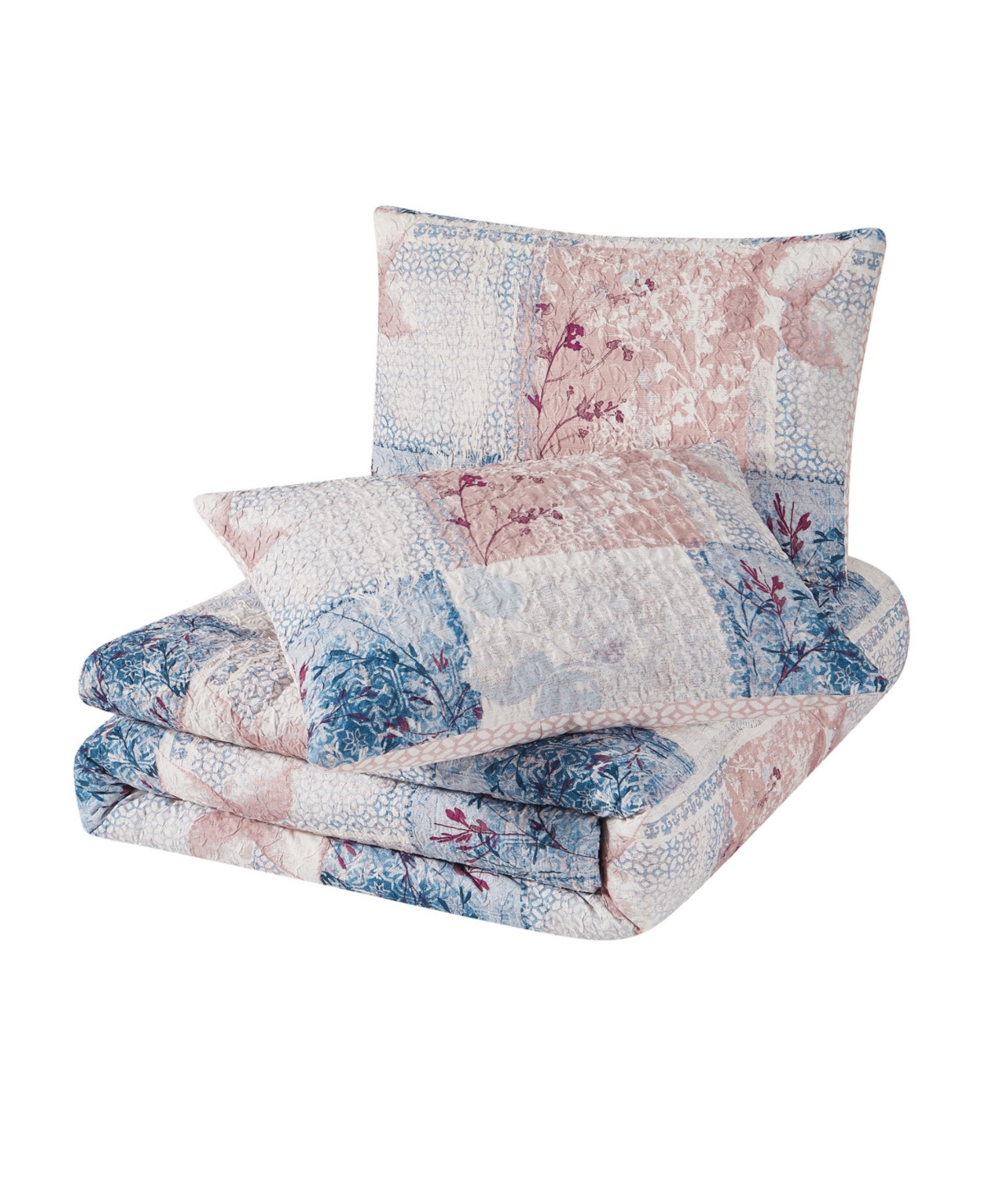 Cannon Lotte Patchwork Comforter Sets In Pink,blue